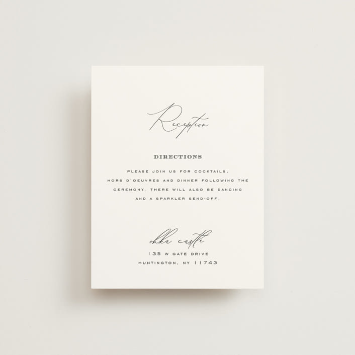 "la noce" - Reception Cards in Ink by Design Lotus - Front