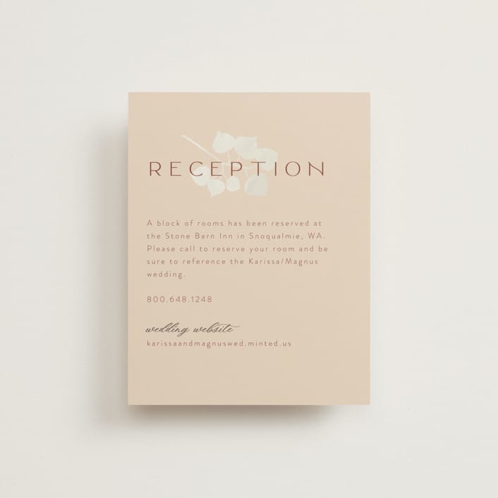 "Leaf Cascade" - Reception Cards in Latte by Alethea and Ruth - Front