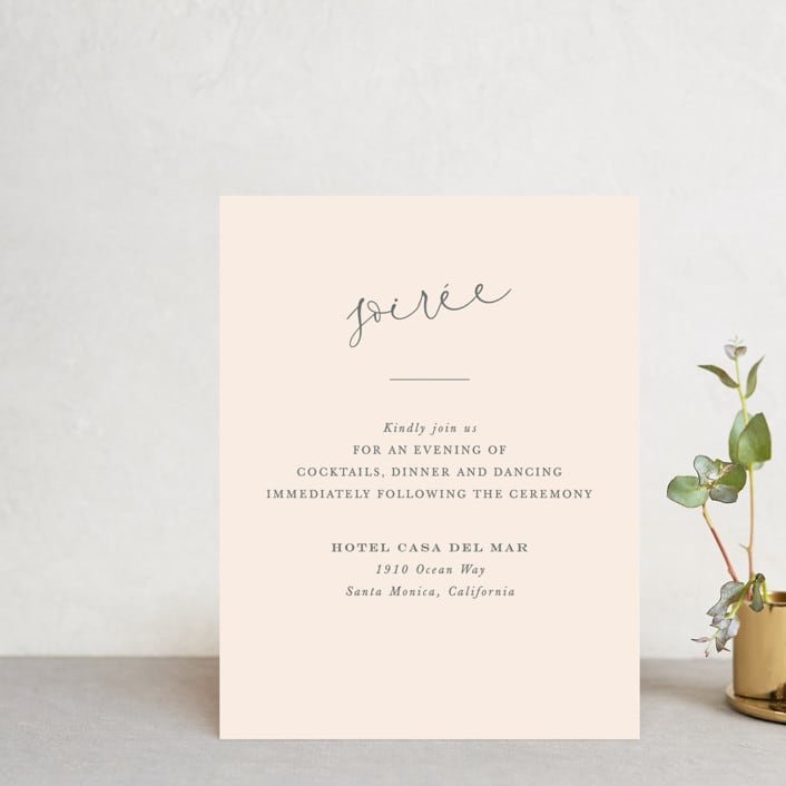 "EverAfter" - Reception Cards in Petal by Rochelle Renee - Front