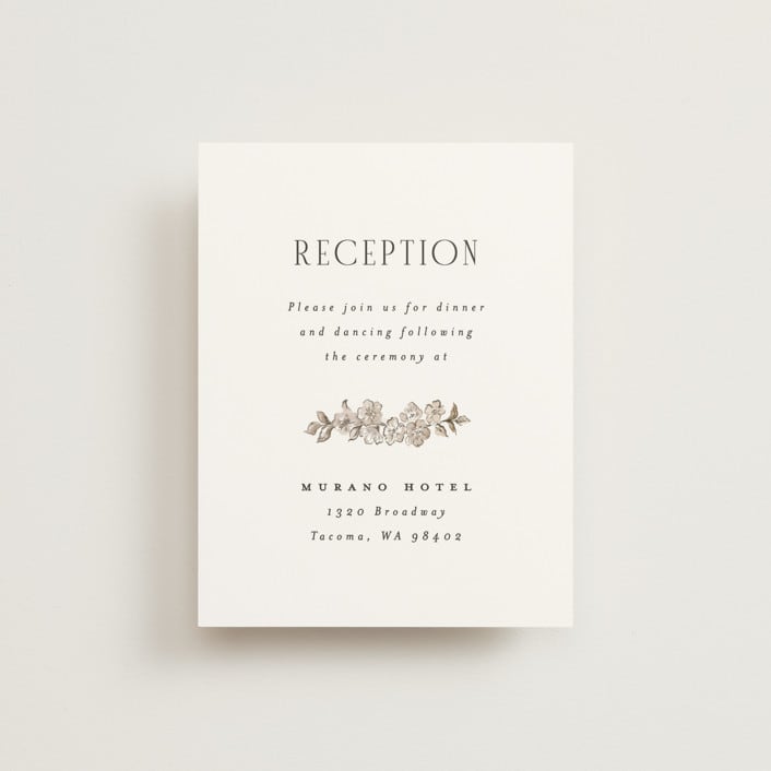 "Daphne" - Reception Cards in Sepia by Itsy Belle Studio - Front