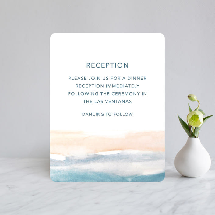 "Sea and Sand" - Reception Cards in Cortez by Jenny Partrite - Front