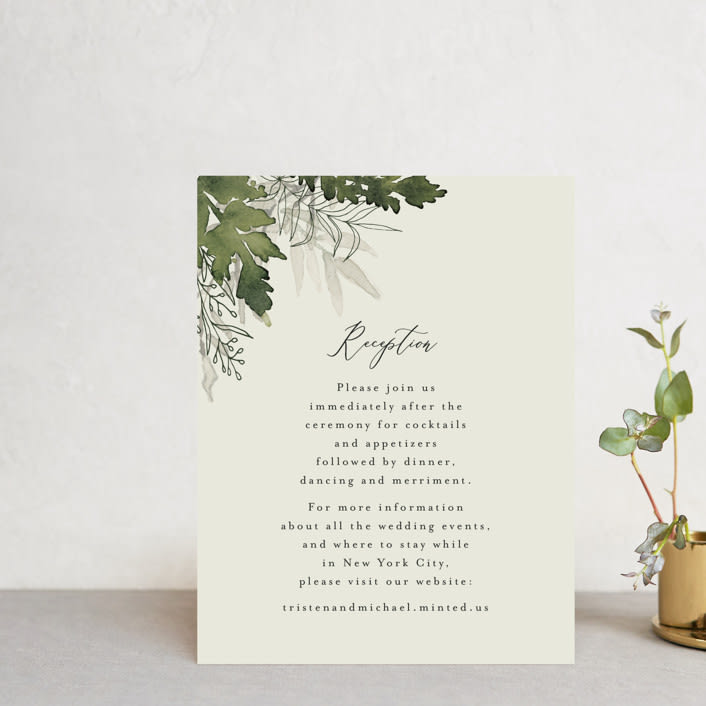 "Love springs eternal" - Reception Cards in Fern by Chris Griffith - Front