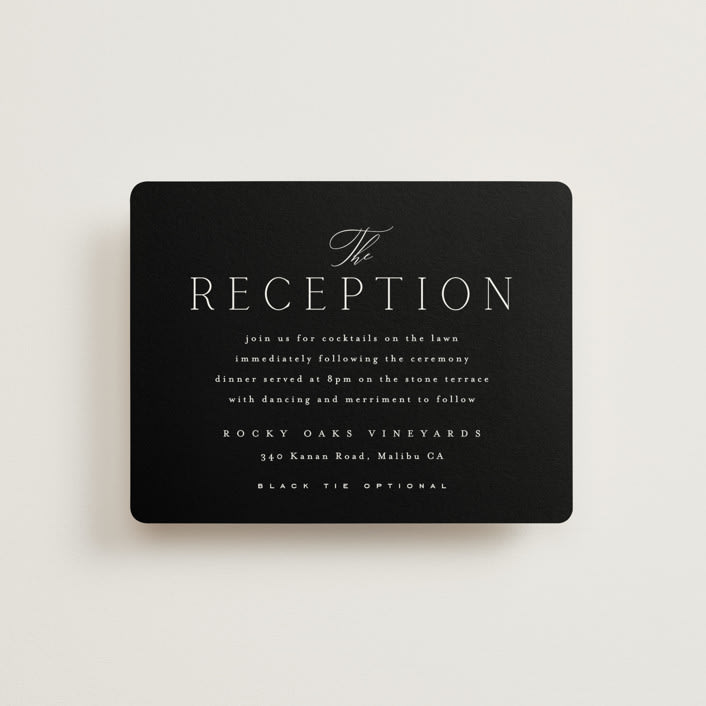"Ashbury" - Reception Cards in Ink by Kristie Kern - Front