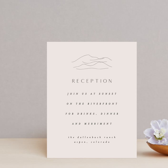 "Mountains" - Reception Cards in Ivory by Angela Thompson - Front