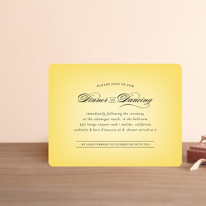 "Big City - Los Angeles" - Reception Cards in Lemondrop by Hooray Creative - Front