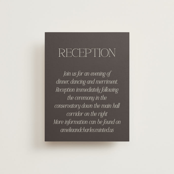 "Modernique" - Reception Cards in Stone by Ashlee Townsend - Front