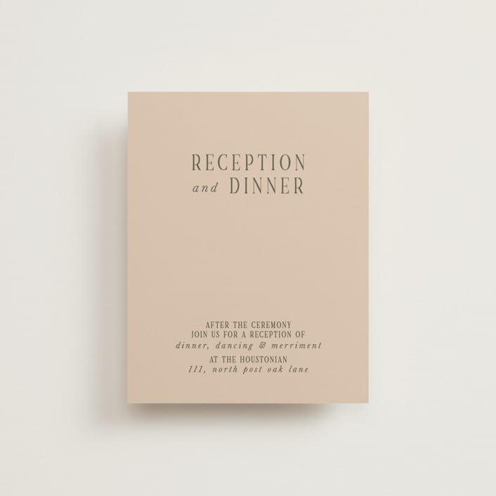 "Fero" - Reception Cards in Blush by Pati Cascino - Front
