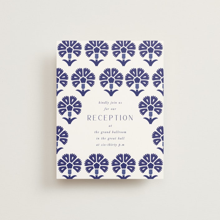 "Topkapi" - Reception Cards in Cobalt by Nazia Hyder - Front