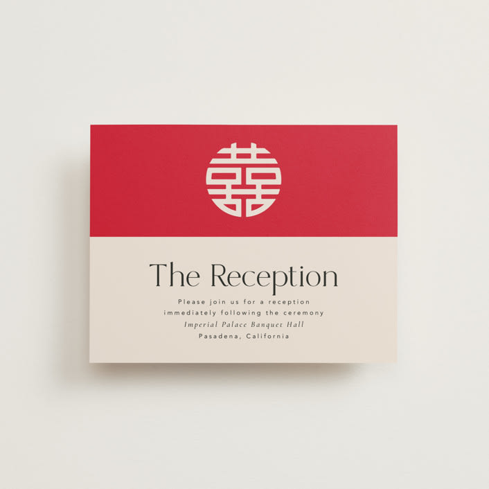 "Happy in Love" - Reception Cards in Cream by Inkblot Design - Front