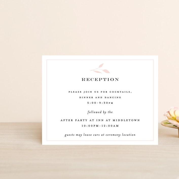 "Emblem" - Reception Cards in Petal by Kimberly FitzSimons - Front