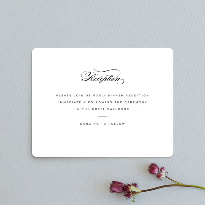 "Waltz" - Reception Cards in Tuxedo by Lori Wemple - Front