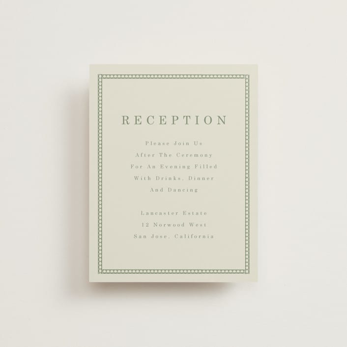"Framed Floral" - Reception Cards in Mustard by Baumbirdy - Front