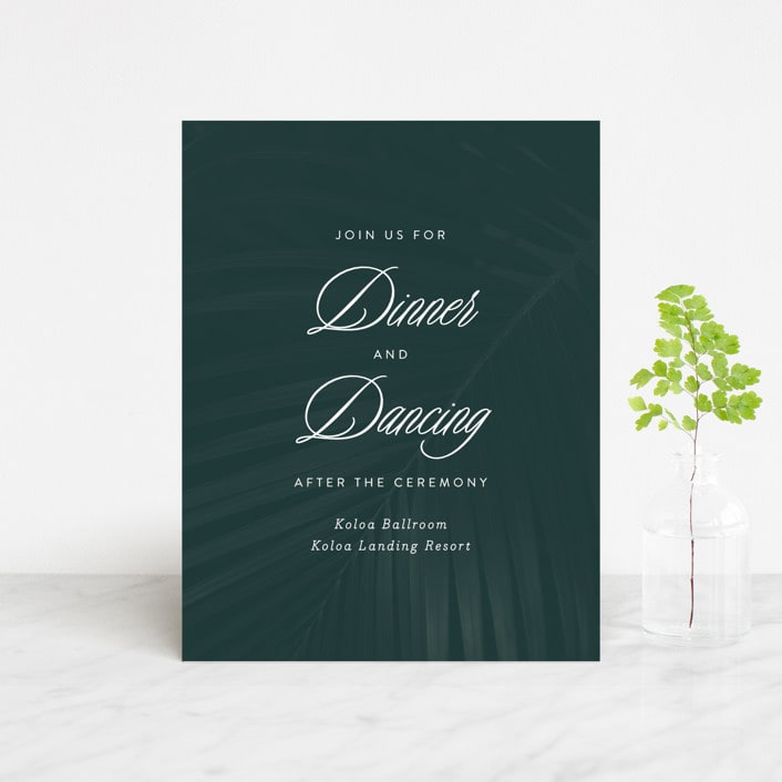 "Palm Layers" - Reception Cards in Palm Frond by Jill Means - Front