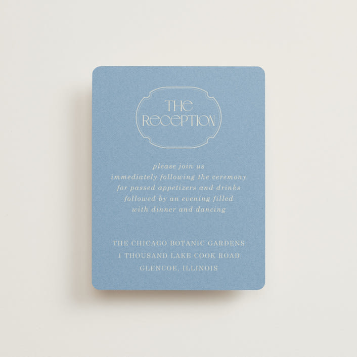 "Flora Arch" - Reception Cards in Cerulean by Baumbirdy - Front