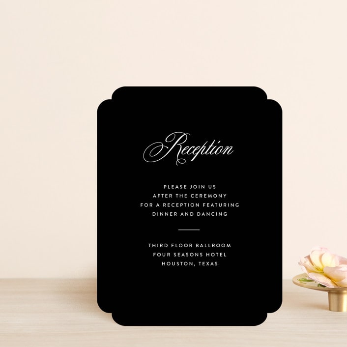 "our moment" - Reception Cards in Tuxedo by Jill Means - Front