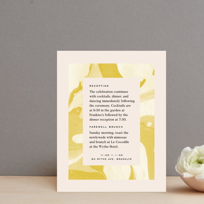 "Brooklynite" - Reception Cards in Bisque by Annie Clark - Front