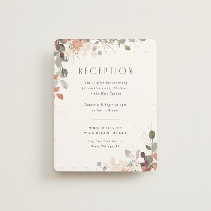 "Golden Hour" - Reception Cards in Water Lily by Jennifer Wick - Front