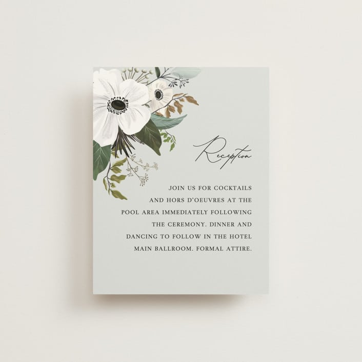 "Inverness" - Reception Cards in Pistachio by Nicole Whiddon - Front