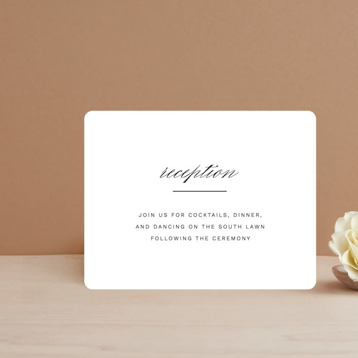 "Of Note" - Reception Cards in Pearl by Olivia Raufman - Front