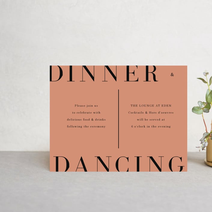 "Magazine Serif" - Reception Cards in Sand Dunes by Elly - Front