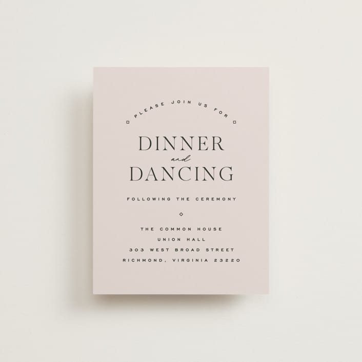 "Coco" - Reception Cards in Linen by Carly Reed Walker - Front