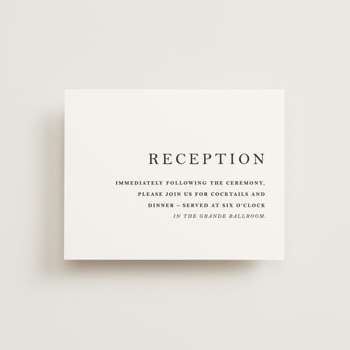 "Sophistotype" - Reception Cards in Sea Salt by Snow and Ivy - Front