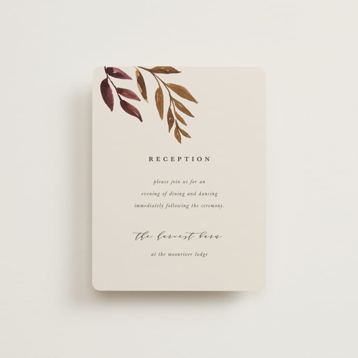 "botanical portrait" - Reception Cards in Leather by Kate Ahn - Front