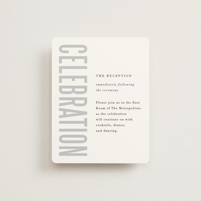 "Monumental" - Reception Cards in Cotton by Jessie Steury - Front