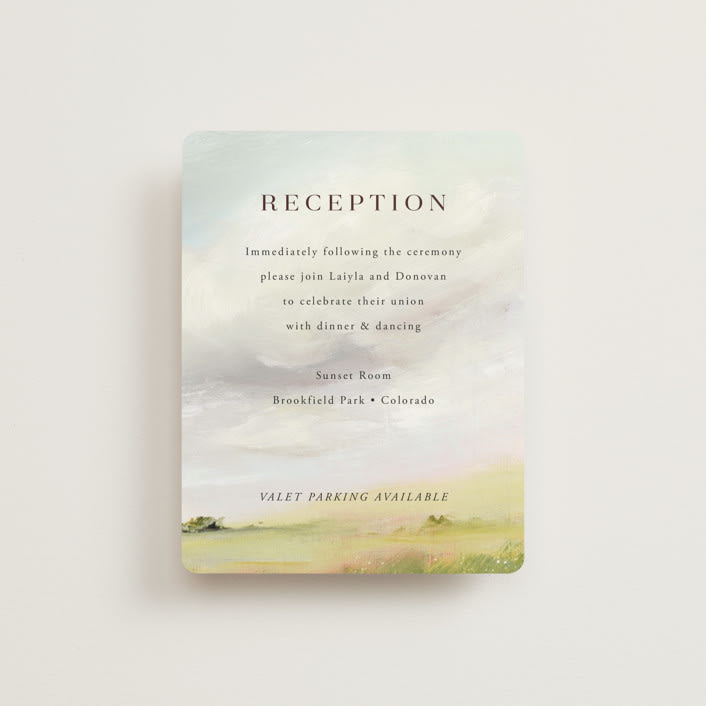 "Savanna" - Reception Cards in Fern by Lindsay Megahed - Front