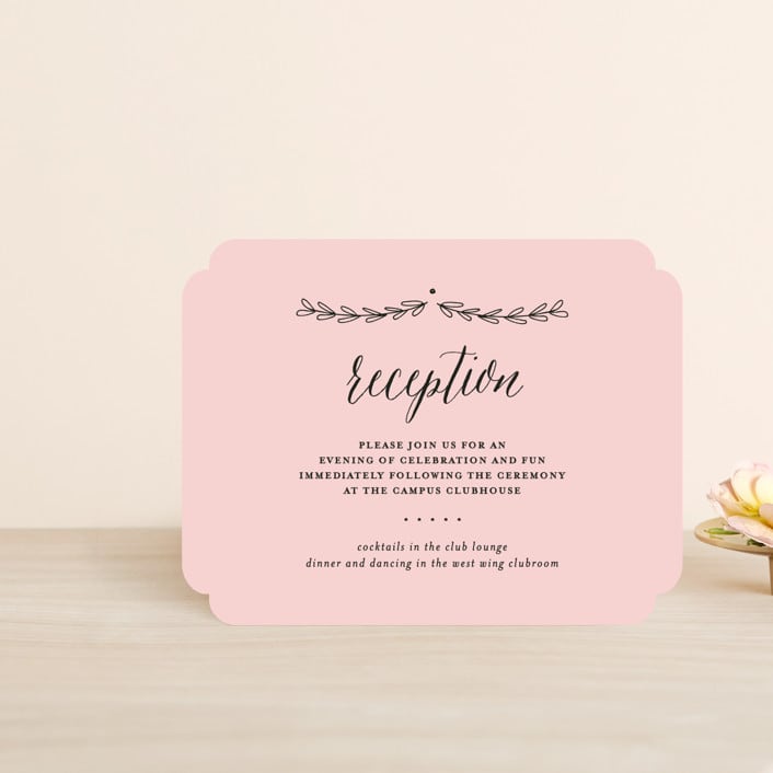 "Always" - Reception Cards in Blush by Susan Brown - Front
