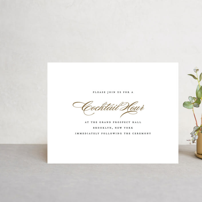 "Flourish" - Reception Cards in Antique by Jennifer Postorino - Front