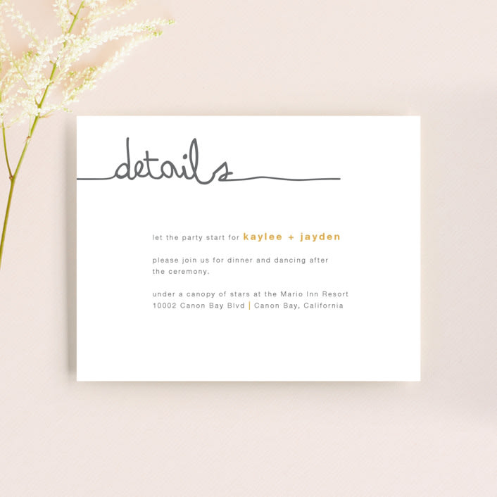 "The Happy Couple" - Reception Cards in Tangerine by R studio - Front