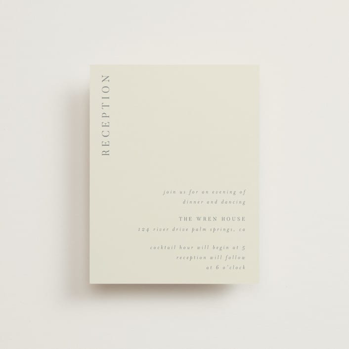 "Spring Dash" - Reception Cards in Pewter by Grace Kreinbrink - Front