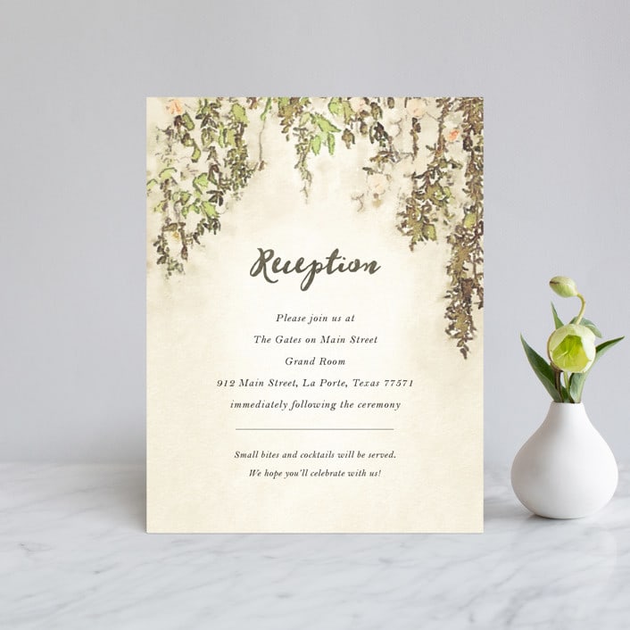 "English Countryside" - Reception Cards in Moss by Design Lotus - Front