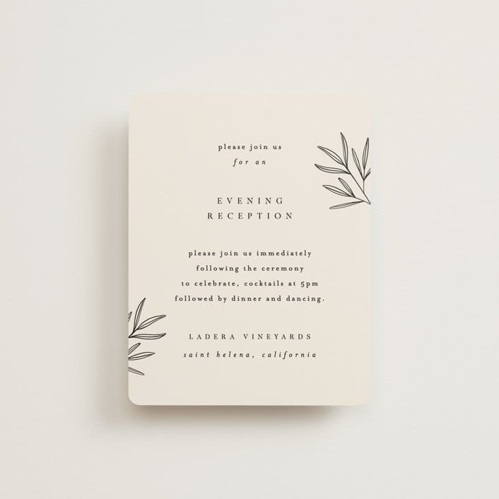 "Italia" - Reception Cards in Taupe by Kelly Schmidt - Front
