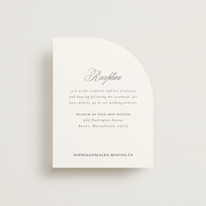 "From This Moment On" - Reception Cards in Classique by Design Lotus - Front