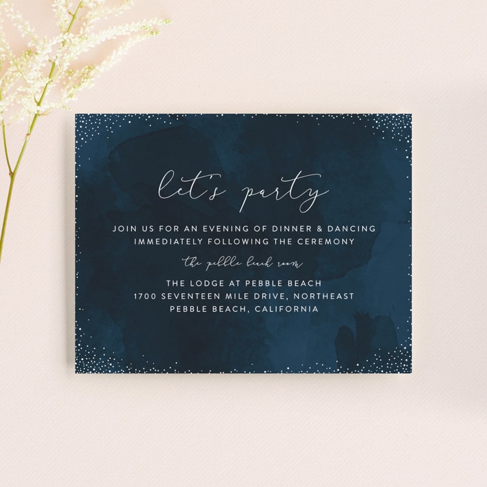 "tiny dots" - Reception Cards in Sapphire by Erin Deegan - Front