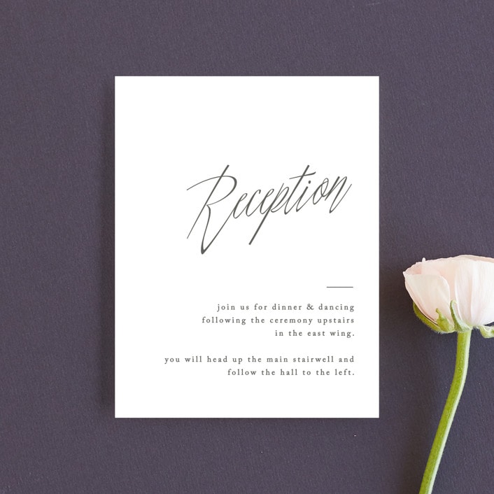 "Stacked date" - Reception Cards in Cotton by Amy Kross - Front
