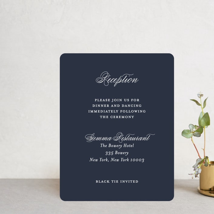 "Flawless" - Reception Cards in Midnight by Kimberly FitzSimons - Front