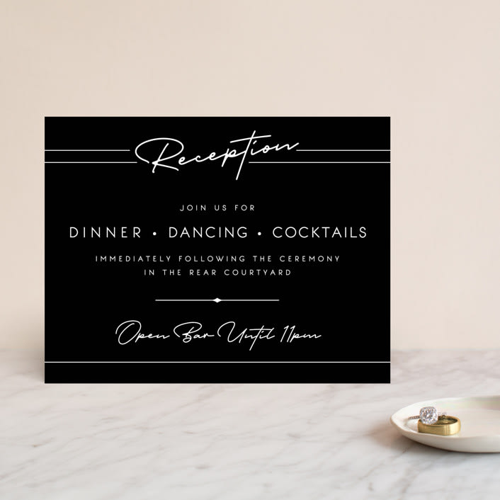 "Vesperum" - Reception Cards in Slate by GeekInk Design - Front