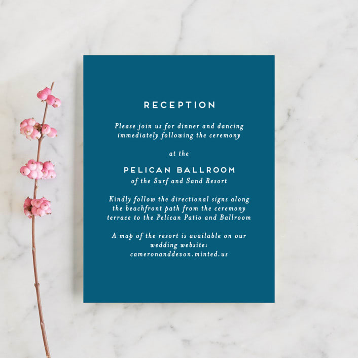"Tide Pools" - Reception Cards in Sea by Krissy Bengtson - Front
