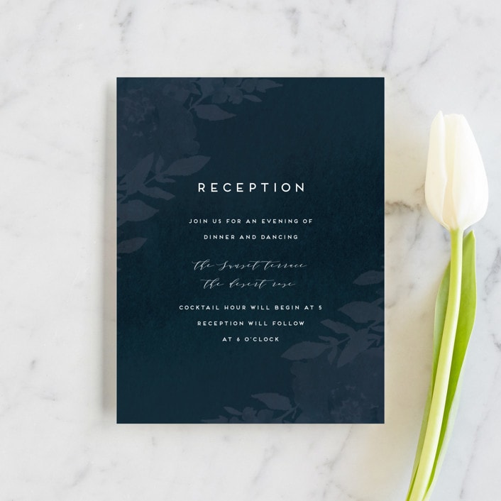 "Dash" - Reception Cards in Midnight by Grace Kreinbrink - Front