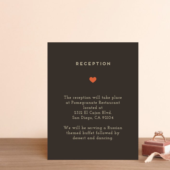 "Until Death" - Reception Cards in Golden by Katie Zimpel - Front