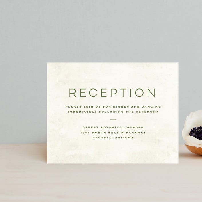 "Postcard from the Desert" - Reception Cards in Sunset by Pink House Press - Front