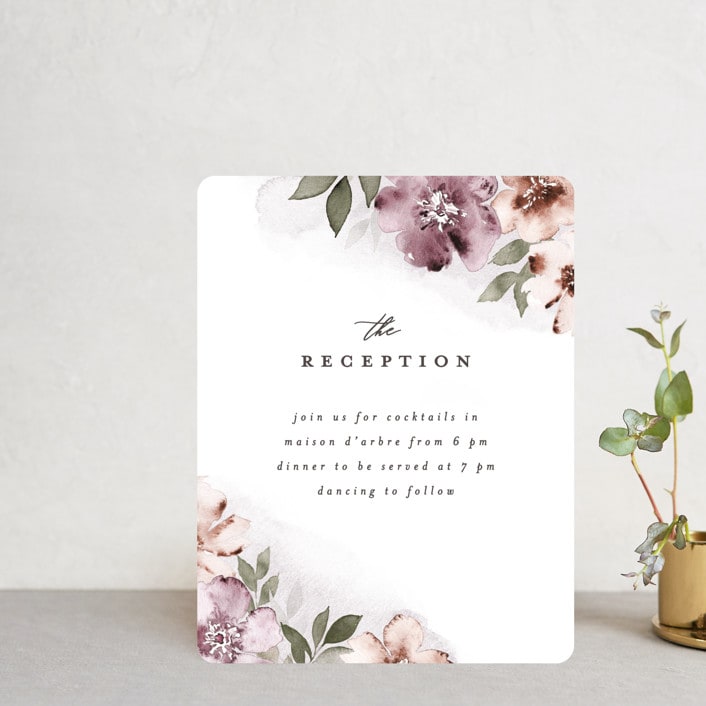 "Fancifully" - Reception Cards in Dust Mauve by Everett Paper Goods - Front