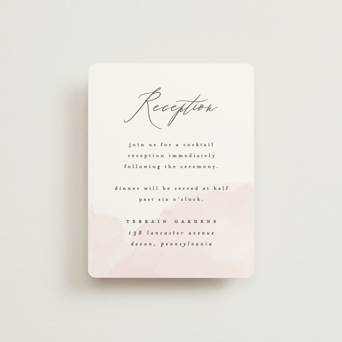 "Softly Layered" - Reception Cards in Blush by Everett Paper Goods - Front