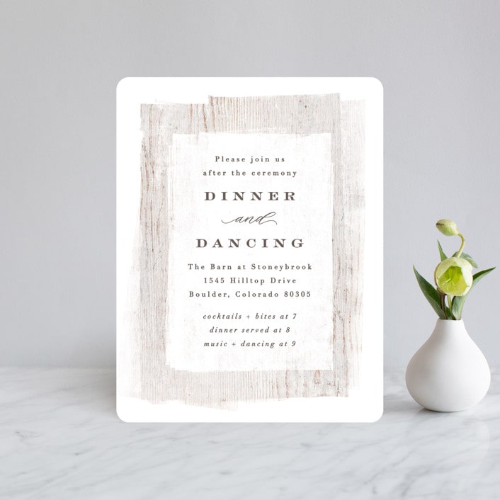 "Barnwood" - Reception Cards in Ash by Hooray Creative - Front