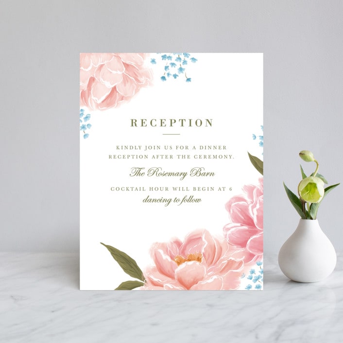 "Peony Gardens" - Reception Cards in Peony by Inna Moreva - Front