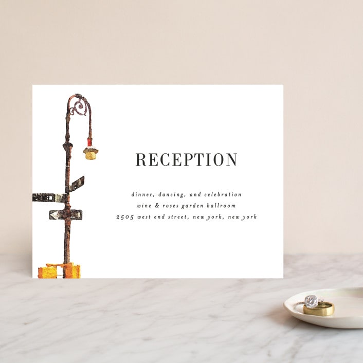 "Bold city" - Reception Cards in Ivory by Cass Imagines - Front