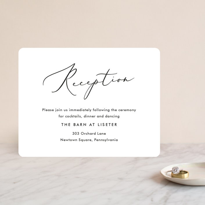 "Scripted Romance" - Reception Cards in Classic by Katherine Moynagh - Front